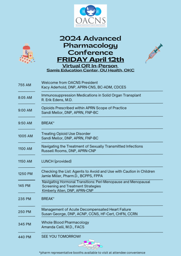 2024 Advanced Pharmacology Conference OACNS