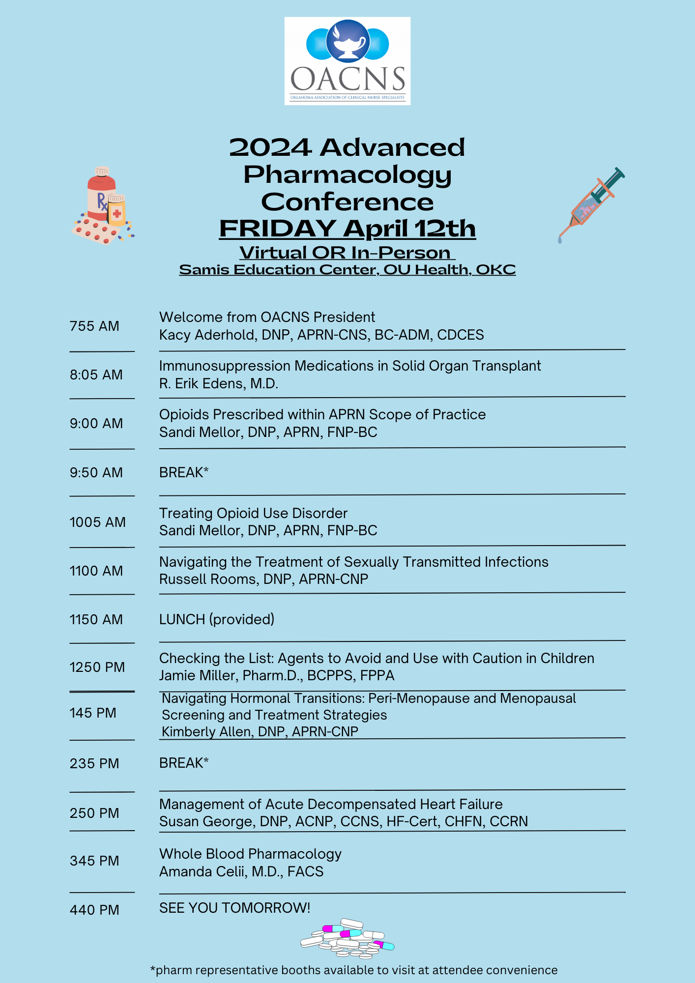 2024 OACNS ADVANCED PHARMACOLOGY AGENDA